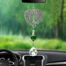 Heart-Shaped Tree of Life Glass Crystal Sun Catcher, Hanging Ornament, Gift - $11.87