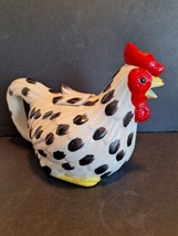 Ceramic Rooster/Hen Pitcher/Teapot w/Lid Black/White/Red/Yellow 6&quot;H By Y... - $24.74