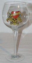 Classic Ed Hardy &quot;Love Kills Slowly&quot; Heart &amp; Skull 8.5&quot; Wine Glass - $9.95