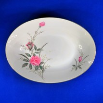 Vintage 1960s Fine China of Japan Golden Rose Porcelain Oval Serving Bowl - $22.96