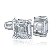 Igi 4.05 Karat E-VS1 Asscher Kunstdiamanten Grown Diamant Ohrstecker 14k Weiß - £1,815.47 GBP