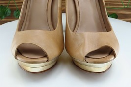 BCBG Women Sz 7.5 M Brown Platform Leather Shoes - £13.27 GBP