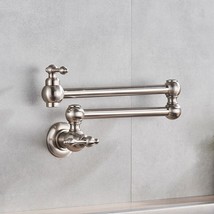 Nickel Wall Mount single cold Water Pot Filler kitchen faucet Double Joi... - £79.12 GBP