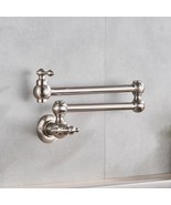 Nickel Wall Mount single cold Water Pot Filler kitchen faucet Double Joi... - £77.66 GBP