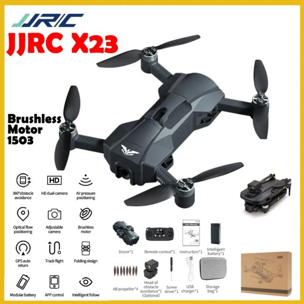 JJRC RC Drone with Camera Brushless Quadcopter HD Camera Drone X23 GPS Foldab - £241.73 GBP+