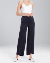New NWT $195 M Designer Josie Natori Silk Pants Dark Black Key Crop Capri - £150.78 GBP