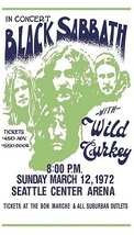 Black Sabbath WIld Turkey Seattle March 12 1972 Refrigerator Magnet #04 - £78.66 GBP