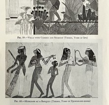 1942 Egypt Musicians and Villa Garden Historical Print Antique Ephemera ... - $385.51 MXN