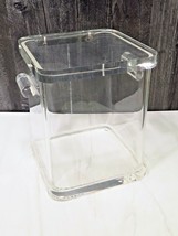 Large Clear Hinged Lucite Acrylic Ice Box Cookie Pantry Handles Lid 9.5&quot;... - £77.09 GBP