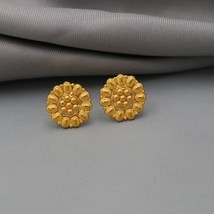22k Yellow Gold stud earrings gold Earrings, Small, Handmade Yellow gold... - £384.66 GBP