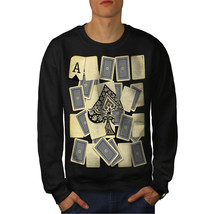 Ace of Spades Card Casino Jumper Gamble Art Men Sweatshirt - £15.04 GBP