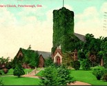 Vtg Postcard 1908 St John&#39;s Church Peterborough Ontario Canada Ont  - $5.89