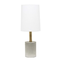 Elegant Designs LT3314-WHT Cement Table Lamp with Antique Brass Detail, White - £49.15 GBP