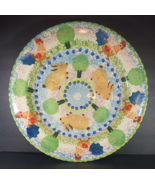 BELLINI PIU PLATTER Rabbits Chickens X Large 18&quot; Italian Pottery Handpai... - $66.49