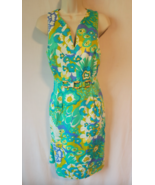 Carlisle 6 dress green blue purple white designer - $34.99