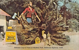 Redwood Highway California~Paul Bunyun~Entrance Mystery Park Postcard - £5.59 GBP