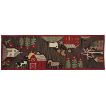 Primitive Farm Life Handcrafted Hooked Area Rug Runner 24&quot; x 72&quot; By Park Designs - £138.23 GBP