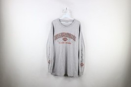 Vintage Harley Davidson Mens XL Faded Spell Out Tribal Long Sleeve T-Shirt Gray - £42.08 GBP