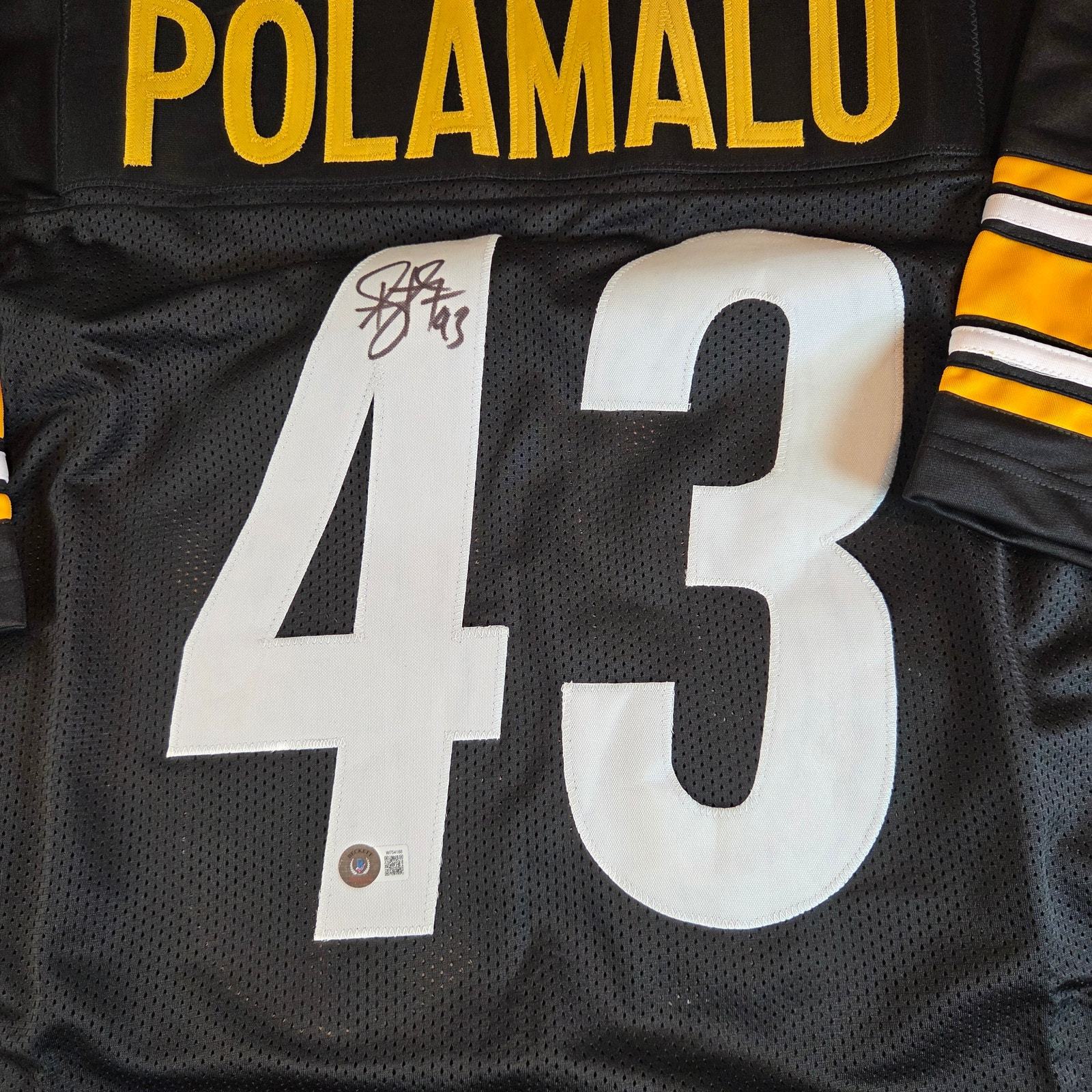 Troy Polamalu #43 Autographed Custom Steelers Jersey Beckett W754188 XL Item image 2