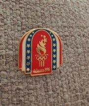 Atlanta 1996. Olympic Games Pin. Logo And Torch. 100 Red White Blue - £4.47 GBP