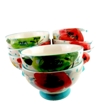 The Pioneer Woman Set of Eight Stoneware Bowls Floral Dotted - $39.60