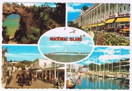 Postcard Mackinac Island Arch Rock Main Street Grand Hotel Harbor Michigan - £3.10 GBP