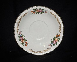 Old Vintage Saucer Plate by Homer Laughlin Fruit Floral Pattern Scallope... - $8.90