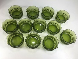 (12) Vintage Green Glass Sorbet Fruit Cups - Textured 4&quot; - Original Box - £40.05 GBP