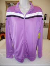 Women&#39;s Made For Life Full Zip Jacket Purple Black White Sz LARGE New - £20.57 GBP