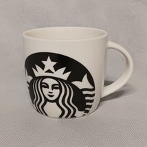 Starbucks Coffee Mug White w/Black Siren Logo 2017 14 oz - £11.70 GBP
