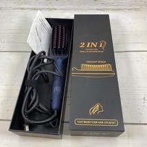 MCH villsure Ionic 2 In 1 Hair Straightener Brush Crescent Design MX-1699B - $9.54