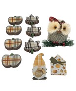 Pack of 10 Happy Holidays Owl Ornaments, Pumpkin, Leaf Gnome Table Decor... - $516.04 MXN