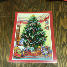 Vintage Christmas greeting cards tree presents design on cards plus mark... - $19.75