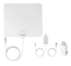 WAAO HDTV Digital Indoor TV Antenna (White) 10 Ft Coax Cable Up to 50 Ft... - $12.50