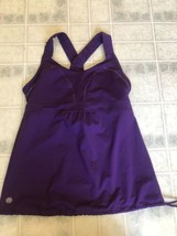 Athleta Women Built In Soft Cup Bra Top Size Small Drawstring Hem Purple - £24.01 GBP