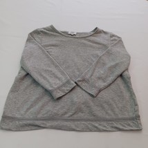 Crown &amp; Ivy RN#31104 Round Neck Women&#39;s Gray Sweatshirt 3/4 Sleeve Size M - $10.39