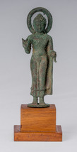 Ancien Indonésien Style Debout Bronze Javanais Teaching Bouddha - 18cm/7 &quot; - £1,266.26 GBP
