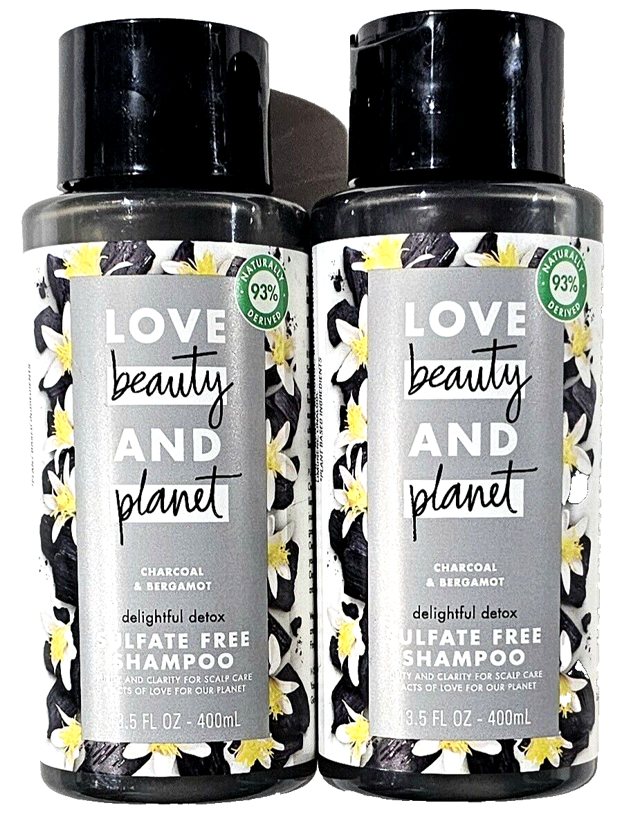 2 Pack Love Beauty And Planet Charcoal & Bergamot Delightful Detox Sulfate Free - $29.99
