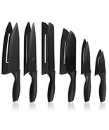 6 Pcs Kitchen tool Set with Covers, High Carbon Stainless Steel Black Co... - $31.97