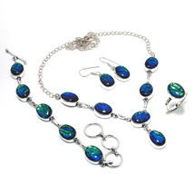 Ammolite Oval Shape Gemstone Handmade Unique Design Necklace Jewelry Set... - £10.35 GBP
