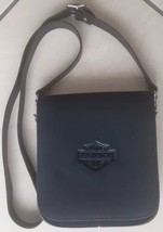 HARLEY DAVIDSON Black Smooth Leather Flap Crossbody Bag   C - $29.69