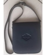 HARLEY DAVIDSON Black Smooth Leather Flap Crossbody Bag   C - $40.95 CAD
