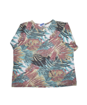 Vintage Cape Cod Sportswear Top Womens L Palm Print Beach Henley T Shirt... - £11.35 GBP