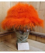 VTG HAPPY CAPPER 1960s ORANGE Feather MARABOU Party Cocktail HAT USA 21&quot;... - $422.30 CAD