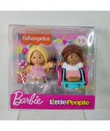 Fisher-Price Little People Barbie Party Figure 2 Pack Girl in Wheelchair... - $14.01