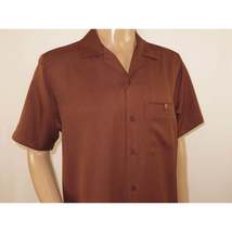 Men 2pc Walking Leisure Suit Short Sleeves By DREAMS 256-12 Solid Cognac image 5