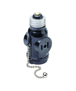 660 Watt, 125 Volt, Two Outlet with Pull Chain Socket Adapter, 1406, Black - €9,33 EUR