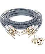 2 Audiophile High-End Speaker Cables 14Awg Cotton Net Braided Comes, 2 C... - $110.93