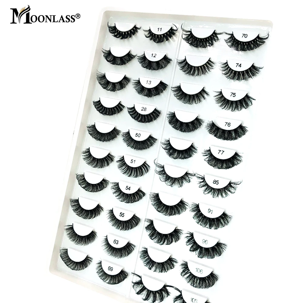 Es 20 pairs 3d mink eyelashes reusable fluffy russian strip lashes eyelashes extensions thumb200