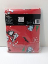 Disney The Nightmare Before Christmas Vinyl Tablecloth 70” Round Red BRA... - £15.02 GBP
